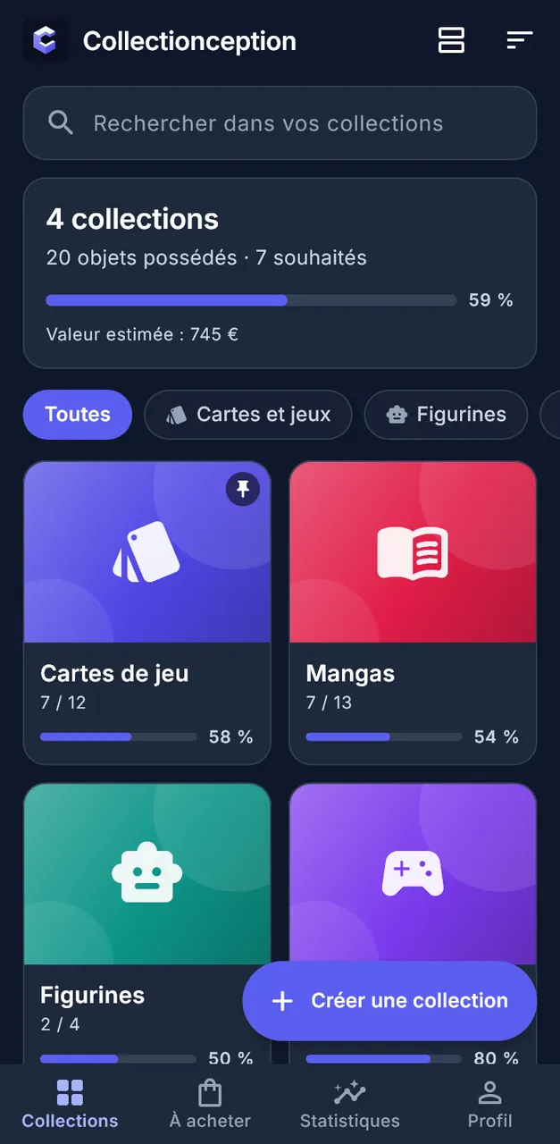 Capture d'écran de Collectionception, 1
